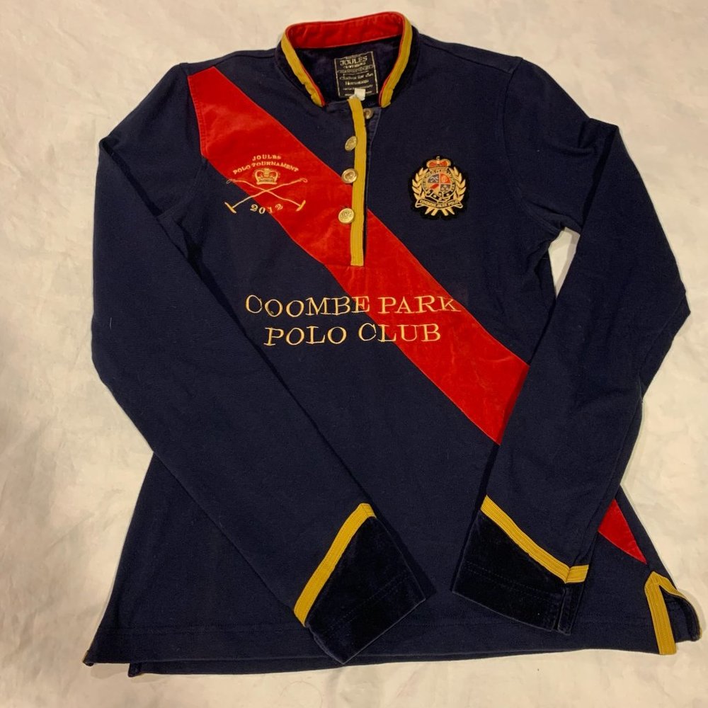 joules coombe park polo club long sleeved polo shirt - woman's size M/8